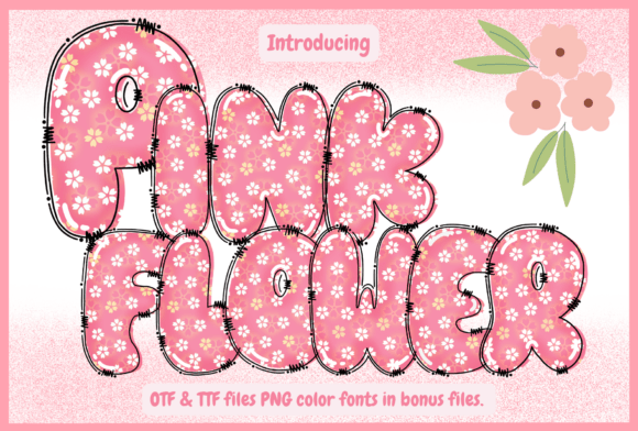 Pink Flower Font Fonts Free Downloads